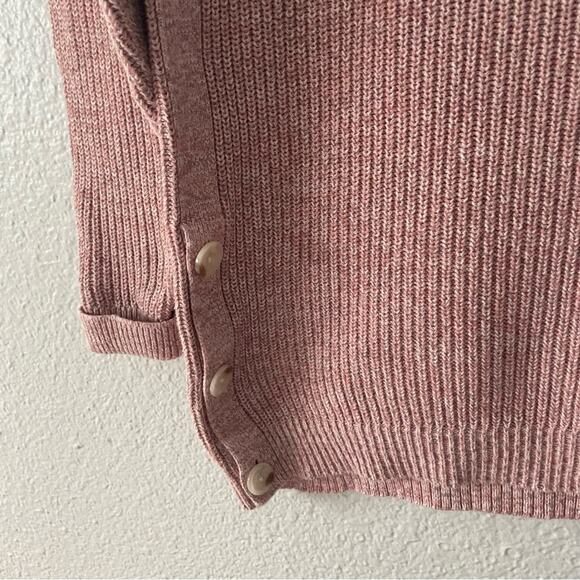 LOFT Pink Sweater with Button Detailing 100% cotton Size XS - Picture 2 of 6